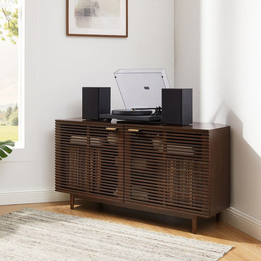 Crosley Furniture - Cameron Corner Record Player Cabinet With Vinyl Storage - CF1177-BR view 1