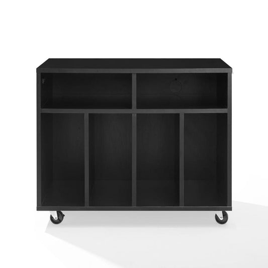 Crosley Furniture - Carlo Rolling Record Player Stand With Vinyl Storage - CF1134-BK view 2