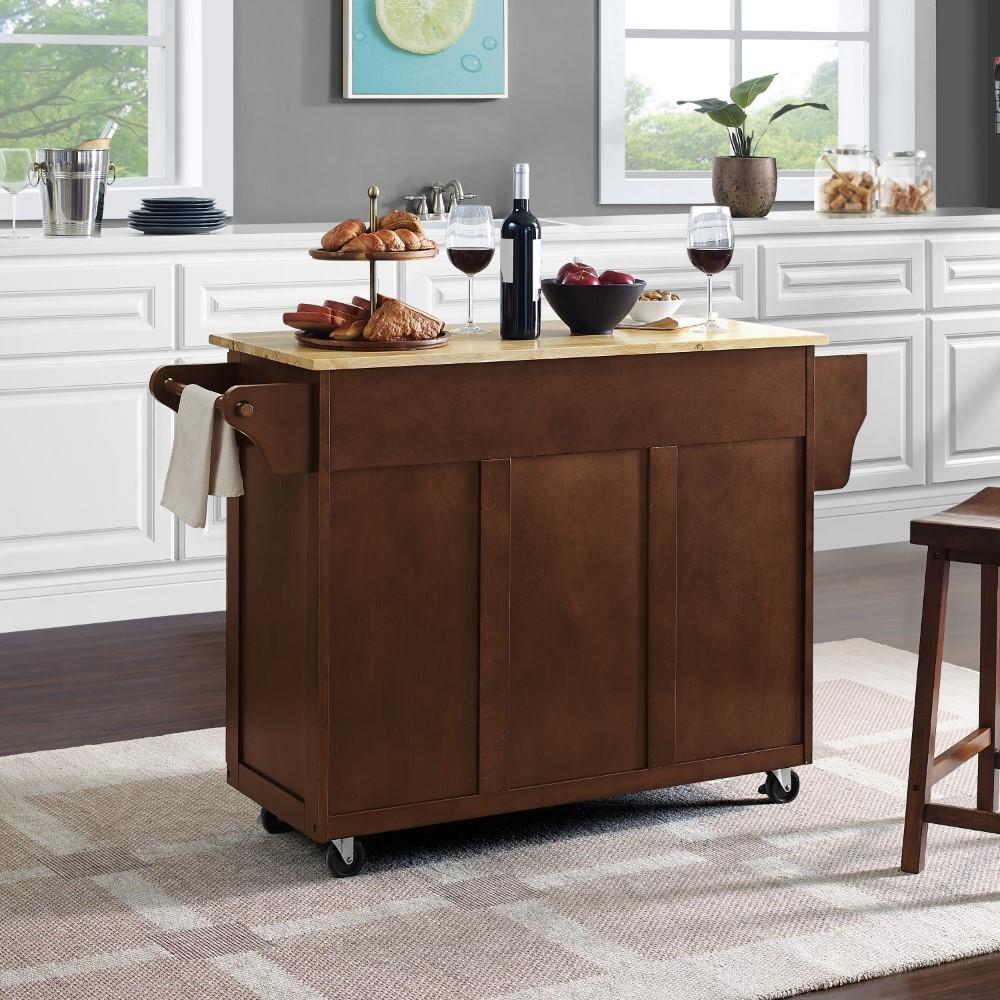 Crosley Furniture - Eleanor Natural Wood Top Kitchen Cart - KF30171EMA veiw 10