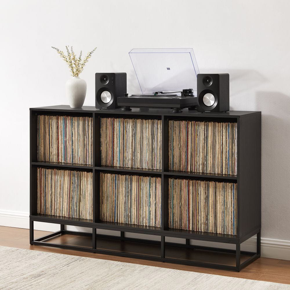 Crosley Furniture - Enzo 6 Cube Record Player Stand With Vinyl Storage - CF1129-BK view 9