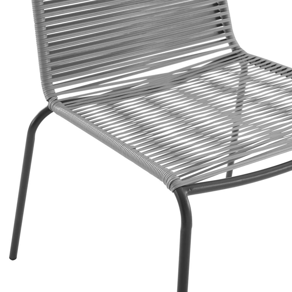 Crosley Furniture - Fenton 2Pc Outdoor Wicker Stackable Chair Set Gray/Matte Black - 2 Chairs - MO74965MB-GY veiw 6