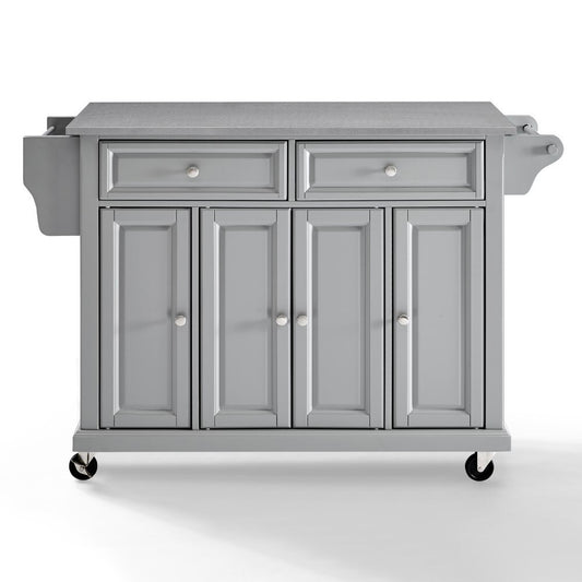 Crosley Furniture - Full Size Stainless Steel Top Kitchen Cart Gray/Stainless Steel - KF30002EGY veiw 2