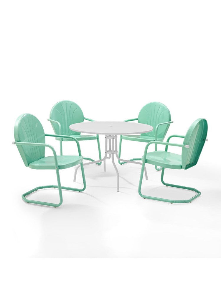 Crosley Furniture - Griffith Metal Five Piece Outdoor Dining Set in Aoua - KOD10010AQ veiw 1