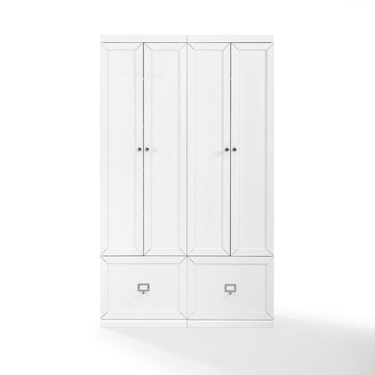 Crosley Furniture - Harper 2 Piece Entryway Set White - 2 Pantry Closets - KF31009WH veiw 2