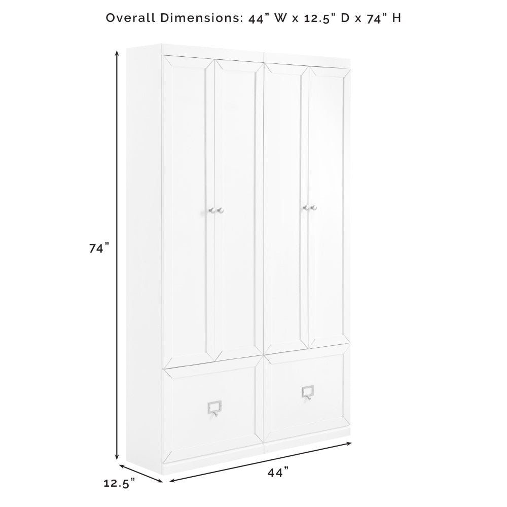 Crosley Furniture - Harper 2 Piece Entryway Set White - 2 Pantry Closets - KF31009WH veiw 11