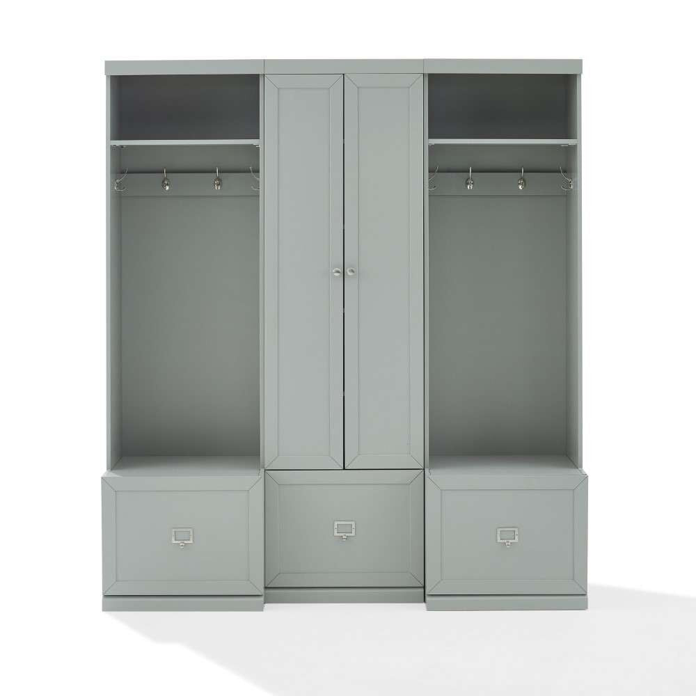 Crosley Furniture - Harper 3Pc Entryway Set Gray - Pantry Closet and 2 Hall Trees - KF31011GY veiw 9
