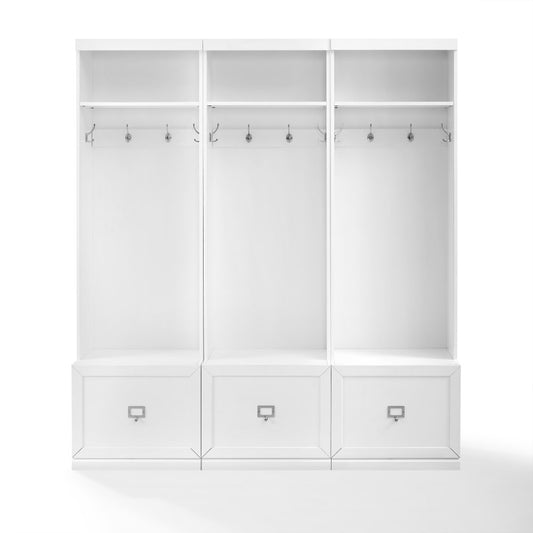 Crosley Furniture - Harper 3 Piece Entryway Set White - 3 Hall Trees - KF31008WH veiw 2