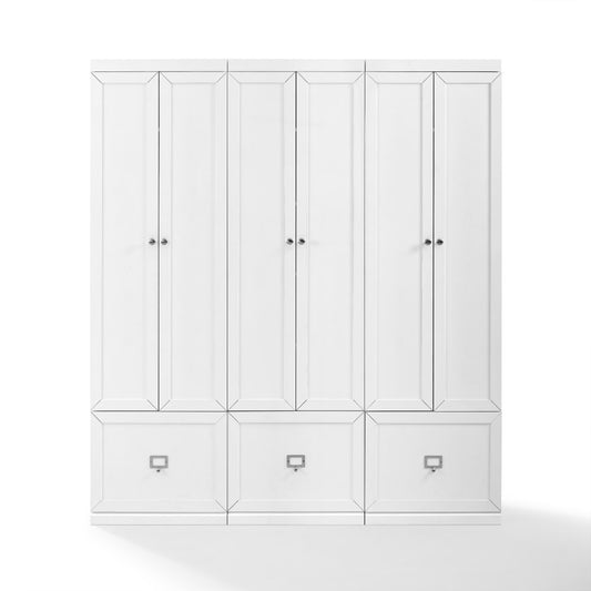 Crosley Furniture - Harper 3 Piece Entryway Set White - 3 Pantry Closets - KF31010WH veiw 2