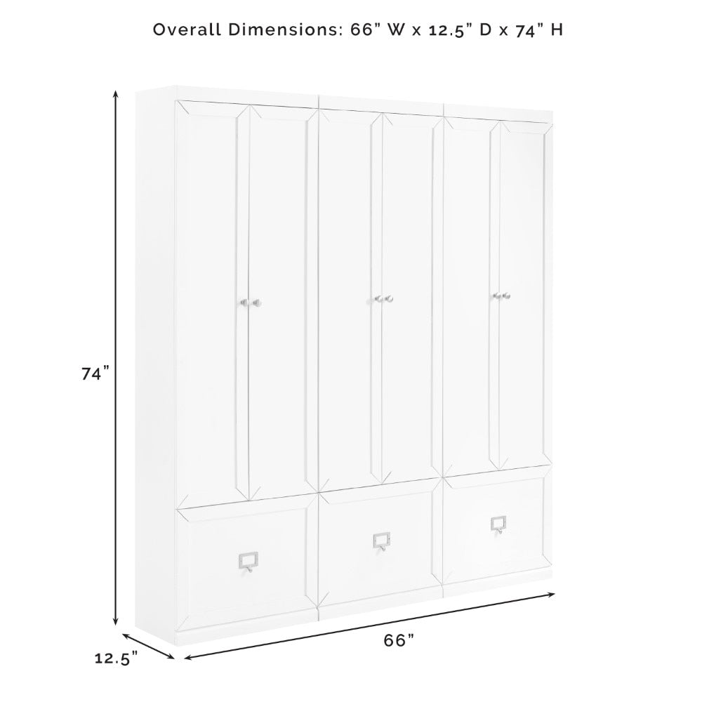 Crosley Furniture - Harper 3 Piece Entryway Set White - 3 Pantry Closets - KF31010WH veiw 11