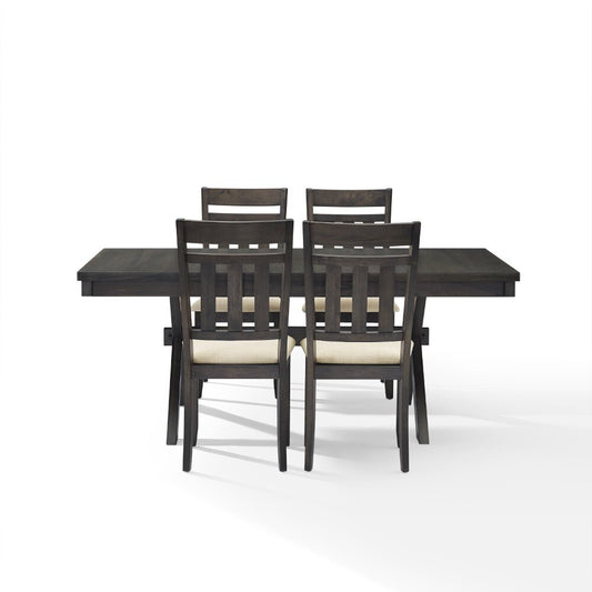 Crosley Furniture - Hayden 5 Piece Dining Set Slate - Table & 4 Slat Back Chairs - KF13026SL veiw 2