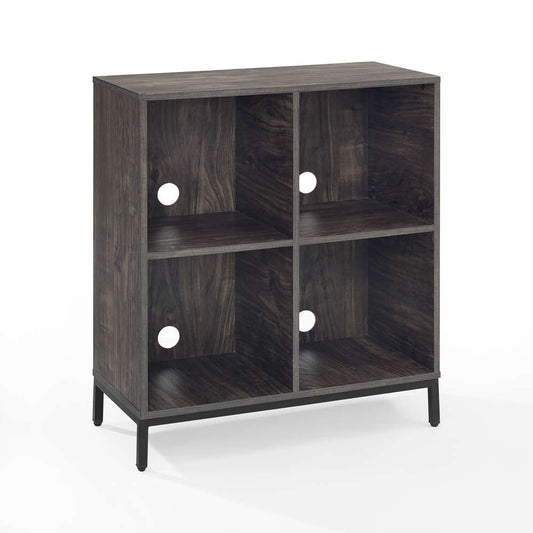 Crosley Furniture - Jacobsen Record Storage Cube Bookcase Brown Ash/Matte Black - CF1315-BR veiw 2