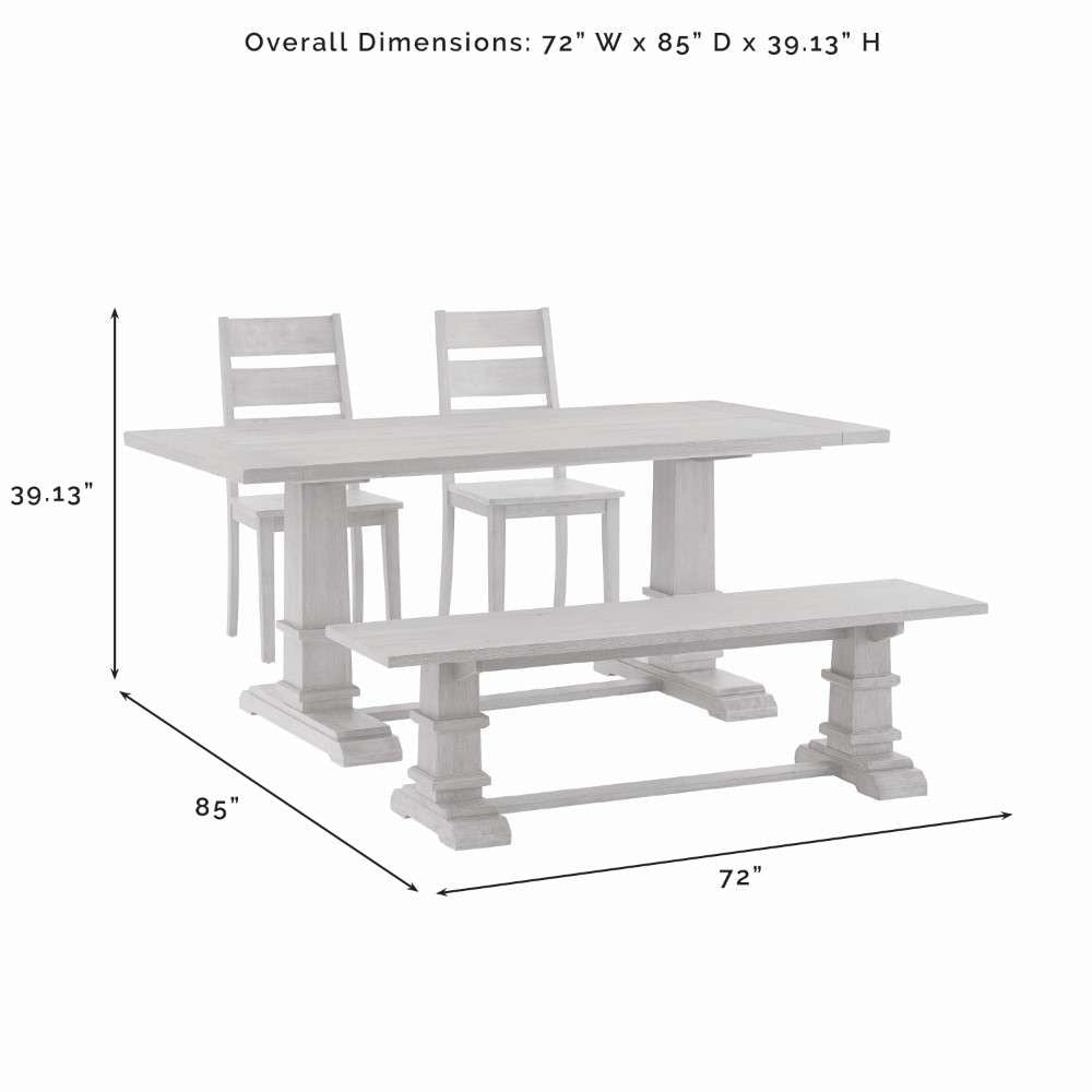 Crosley Furniture - Joanna 4Pc Dining Set Rustic Brown - Table, Bench, and 2 Ladder Back Chairs - KF20017RB veiw 9