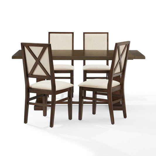 Crosley Furniture - Joanna 5-Piece Dining Table Set For 4 - Table & 4 Upholstered Back Chairs - KF13065DO-DO view 2