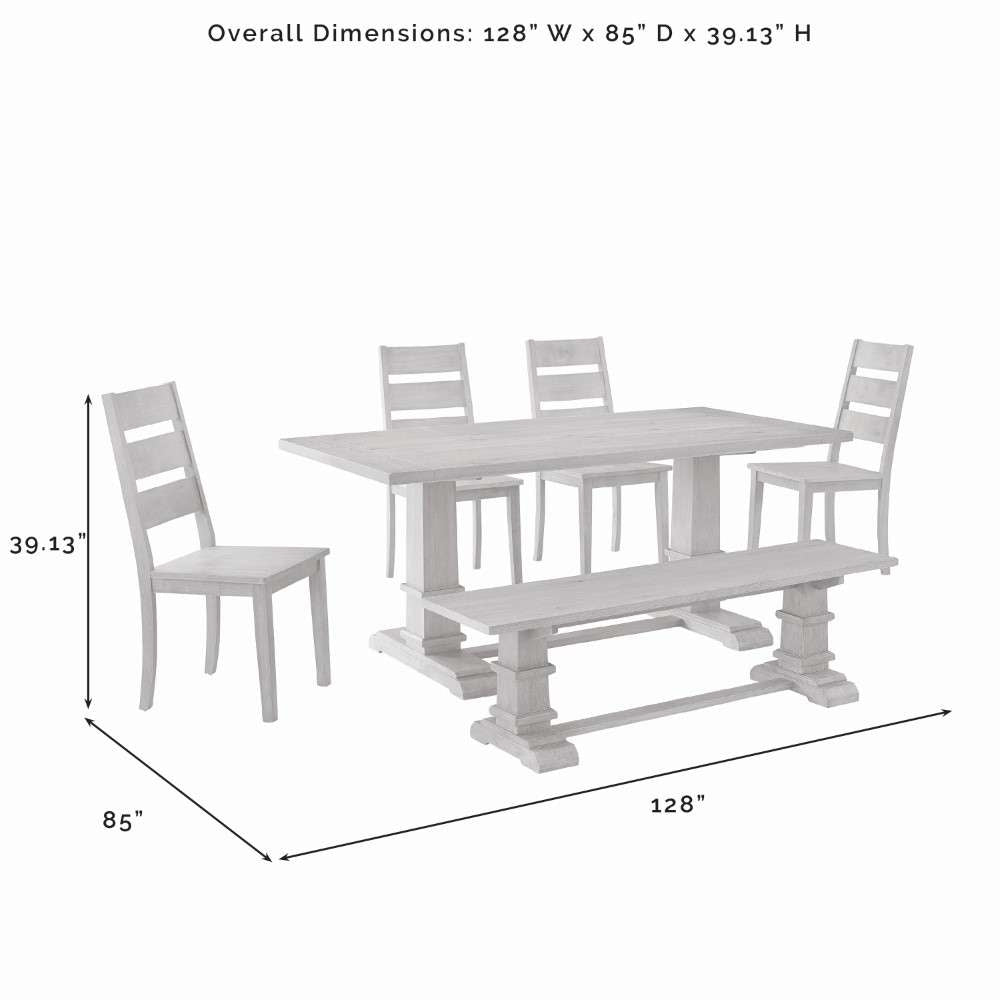 Crosley Furniture - Joanna 6Pc Dining Set Rustic Brown - Table, Bench, and 4 Ladder Back Chairs - KF20020RB veiw 9