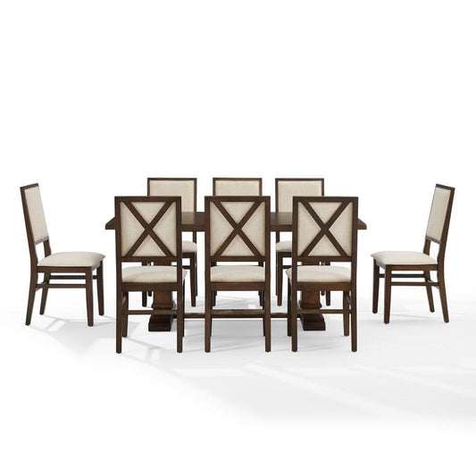 Crosley Furniture - Joanna 9-Piece Dining Table Set For 8 - Table & 8 Upholstered Back Chairs - KF13069DO-DO view 2