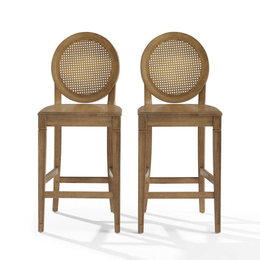 Crosley Furniture - Katia 2-Piece Cane-Back Counter Stool Set - 2 Cane-Back Counter Stools - CF503226-DW view 2