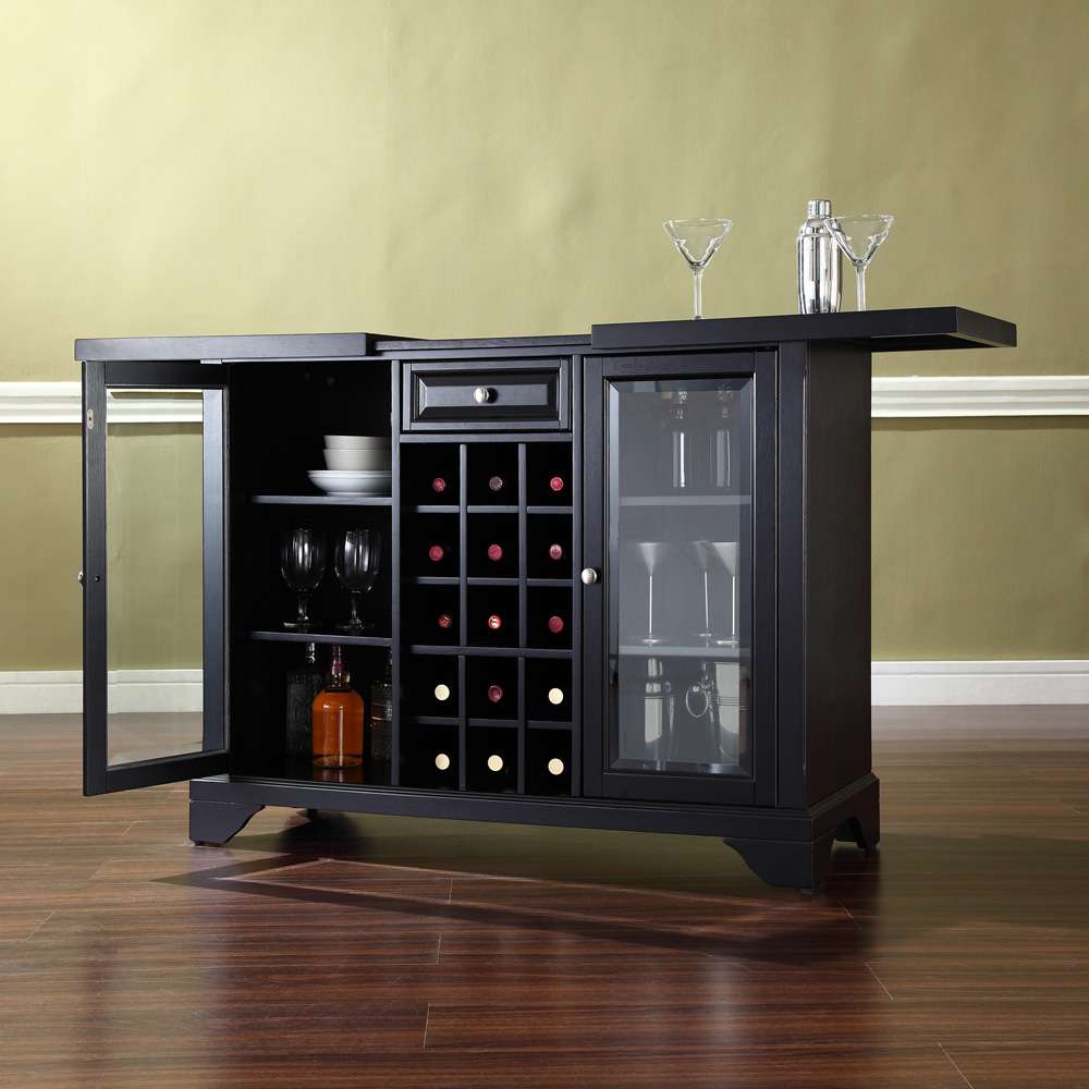Crosley Furniture - LaFayette Sliding Top Bar Cabinet in Black Finish - KF40002BBK veiw 4