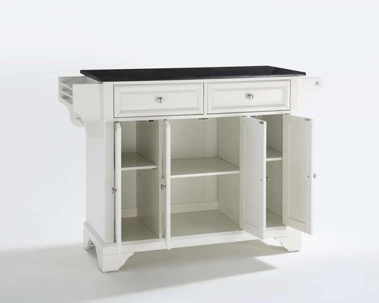 Crosley Furniture - LaFayette Solid Black Granite Top Kitchen Island in White Finish - KF30004BWH veiw 2