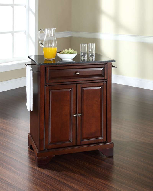 Crosley Furniture - LaFayette Solid Black Granite Top Portable Kitchen Island in Vintage Mahogany Finish - KF30024BMA view 2