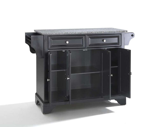 Crosley Furniture - LaFayette Solid Granite Top Kitchen Island in Black Finish - KF30003BBK veiw 2