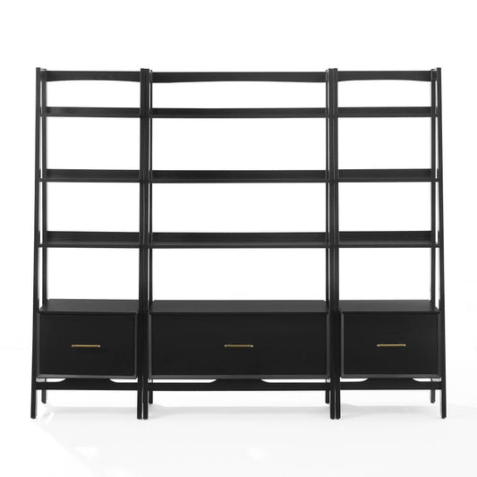 Crosley Furniture - Landon 3-Piece Etagere Bookcase Set - Large Etagere & 2 Small Etageres - KF13040MB view 2