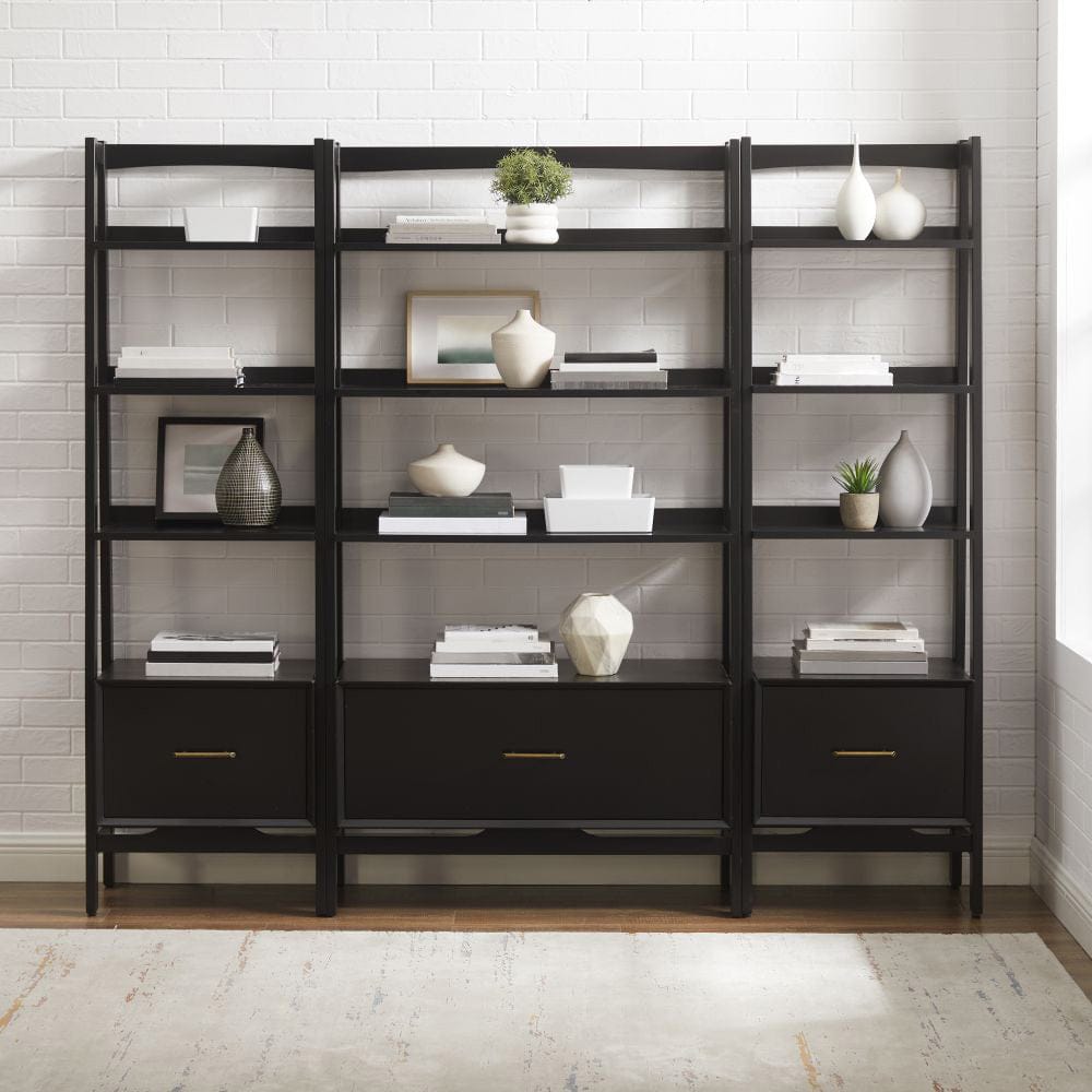 Crosley Furniture - Landon 3-Piece Etagere Bookcase Set - Large Etagere & 2 Small Etageres - KF13040MB view 8