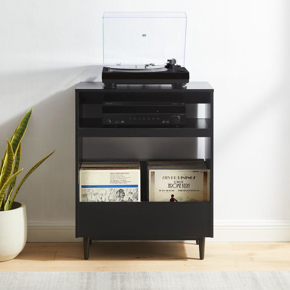 Crosley Furniture - Liam Record Player Stand With Vinyl Storage - CF1125-BK view 0