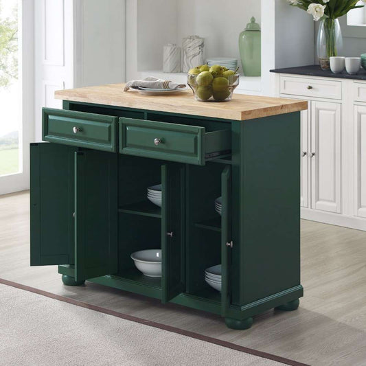 Crosley Furniture - Madison Kitchen Island/Cart Emerald - CF3021-EM veiw 2