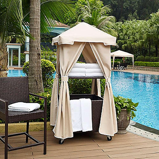 Crosley Furniture - Palm Harbor Outdoor Wicker Towel Valet with Sand Cover - CO7304-BR view 2