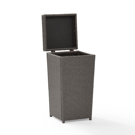 Crosley Furniture - Palm Harbor Wicker Trash Bin in Weathered Gray - CO7301-WG veiw 2