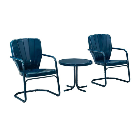 Crosley Furniture - Ridgeland 3 Piece Metal Conversation Seating Set - KO10012NV view 2