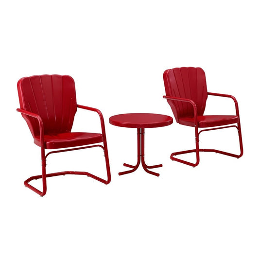 Crosley Furniture - Ridgeland 3 Piece Metal Conversation Seating Set - KO10012RE veiw 2
