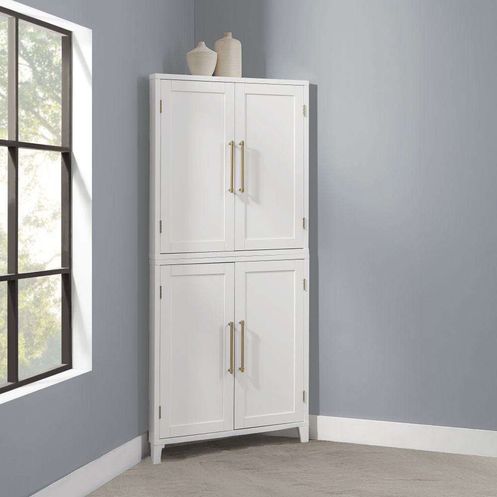 Crosley Furniture - Roarke Corner Kitchen Storage Pantry Cabinet - KF33057WH view 9