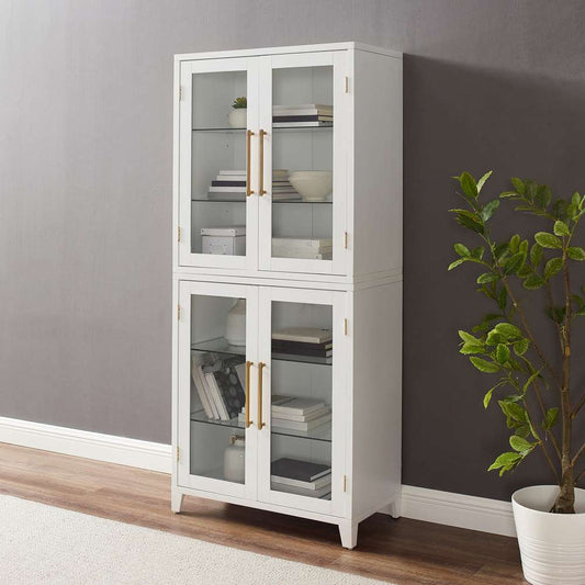 Crosley Furniture - Roarke Glass Door Kitchen Pantry Storage Cabinet White - KF33052WH veiw 2