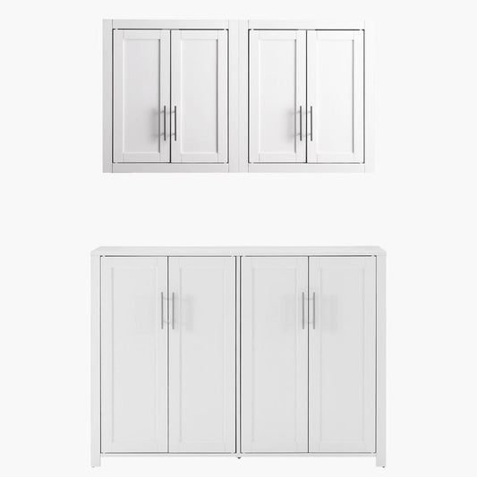 Crosley Furniture - Savannah 3-Piece Kitchen Storage Pantry Set - Sideboard & 2 Wall Cabinets - KF33094WH view 2