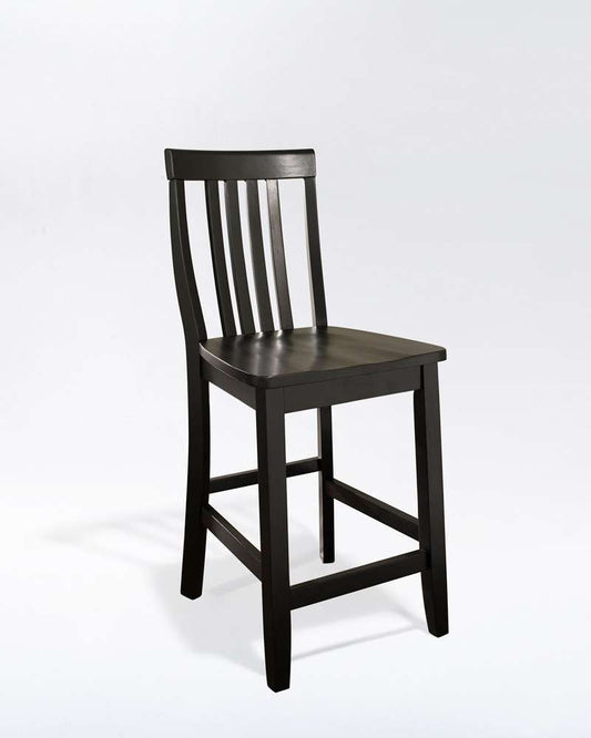 Crosley Furniture - School House Bar Stool in Black Finish with 24 Inch Seat Height (Set of 2) - CF500324-BK veiw 2
