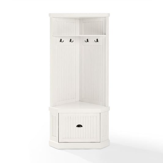 Crosley Furniture - Seaside Corner Hall Tree Distressed White - CF6020-WH veiw 2