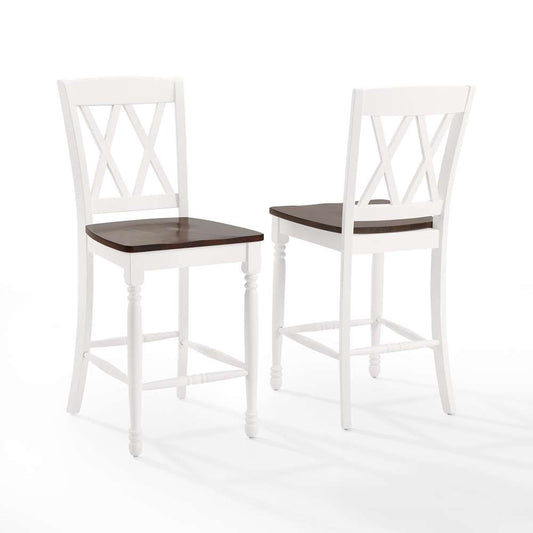 Crosley Furniture - Shelby 2Pc Counter Stool Set Distressed White - 2 Stools - CF501024-WH veiw 2