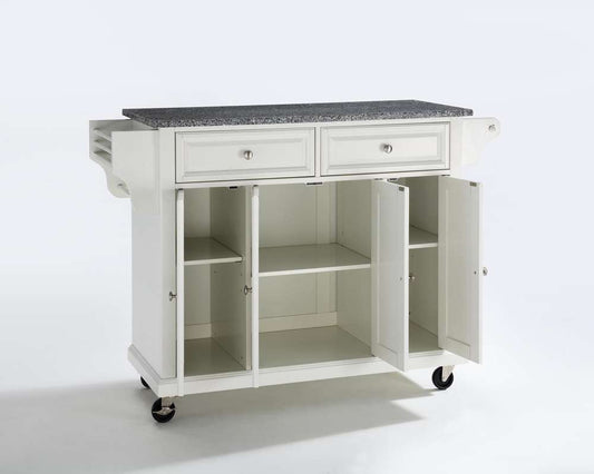 Crosley Furniture - Solid Granite Top Kitchen Cart/Island in White Finish - KF30003EWH veiw 2