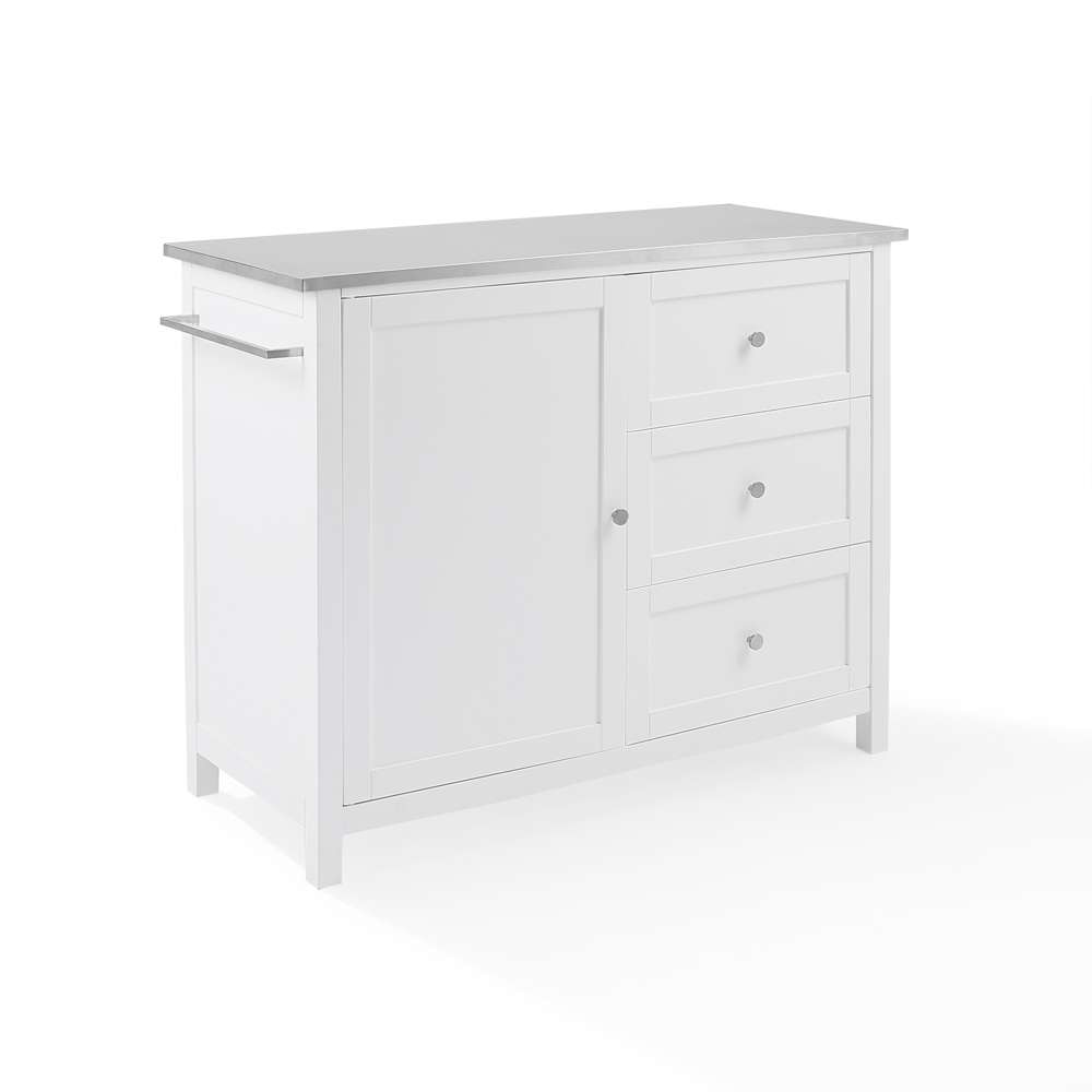 Crosley Furniture Soren Stainless Steel Top Kitchen Island/Cart White/Stainless Steel - KF30090SS-WH veiw 13