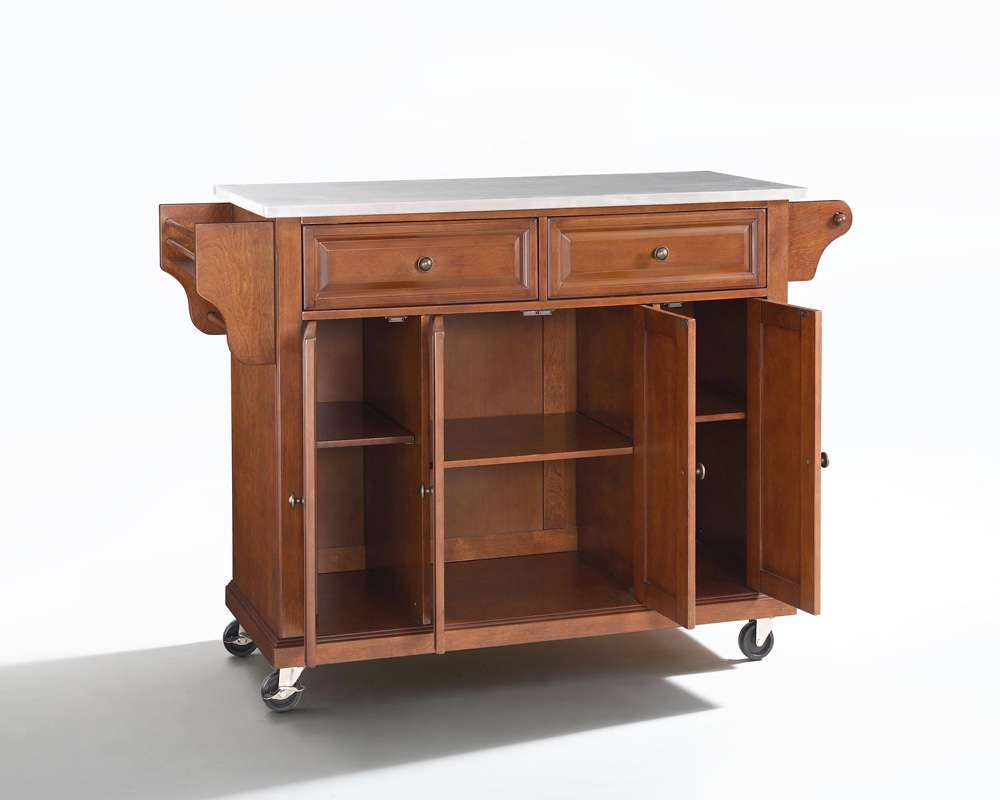 Crosley Furniture - Stainless Steel Top Kitchen Cart/Island in Classic Cherry Finish - KF30002ECH veiw 1
