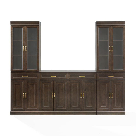 Crosley Furniture - Stanton 3-Piece Sideboard And Glass Door Pantry Set - Sideboard & 2 Pantries - KF33036CO view 2