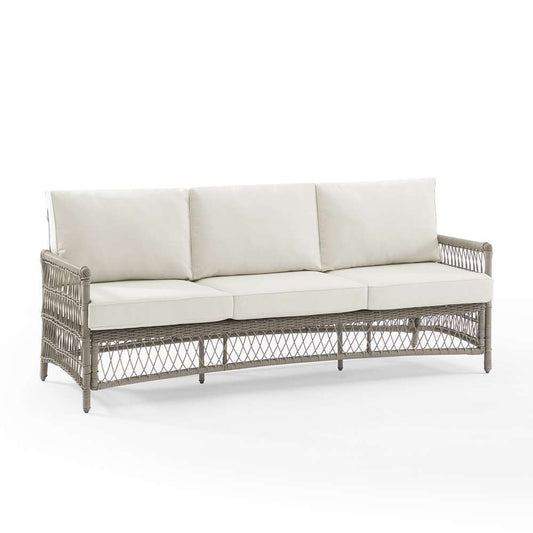 Crosley Furniture - Thatcher Outdoor Wicker Sofa Creme/Driftwood - KO70432DW-CR_CLOSEOUT veiw 2