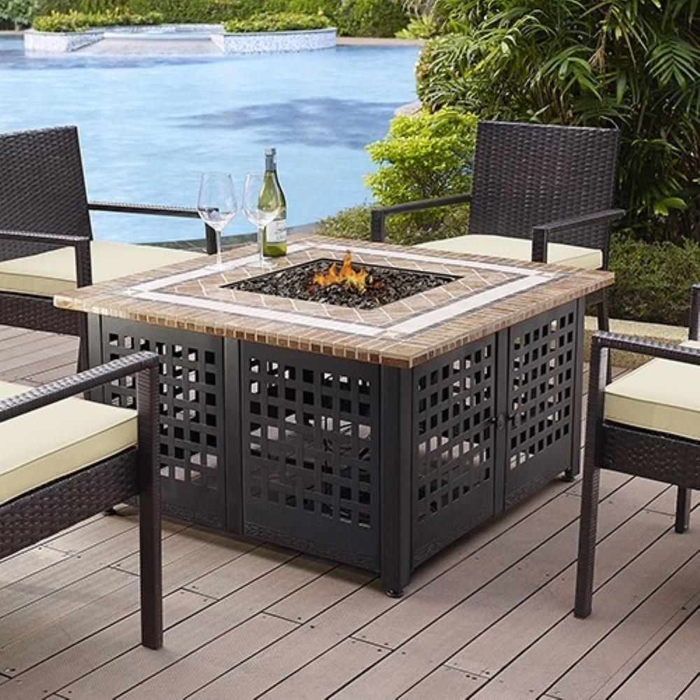 Crosley Furniture - Tucson Fire Table - CO9011-BR veiw 1