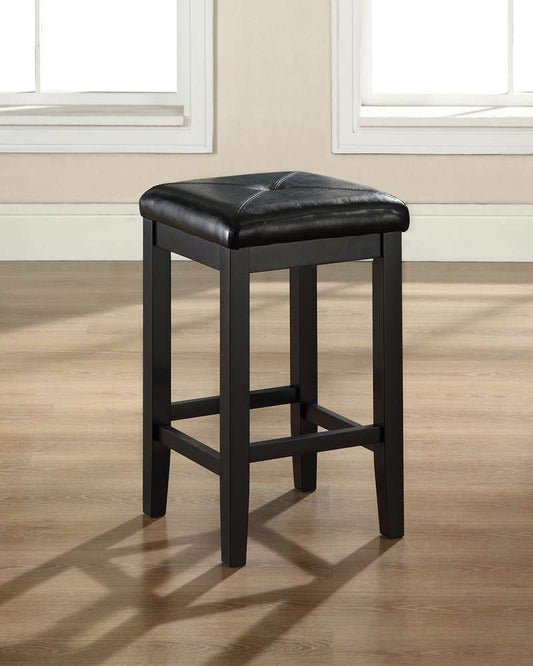 Crosley Furniture - Upholstered Square Seat Bar Stool in Black Finish with 24 Inch Seat Height (Set of 2) - CF500524-BK veiw 2