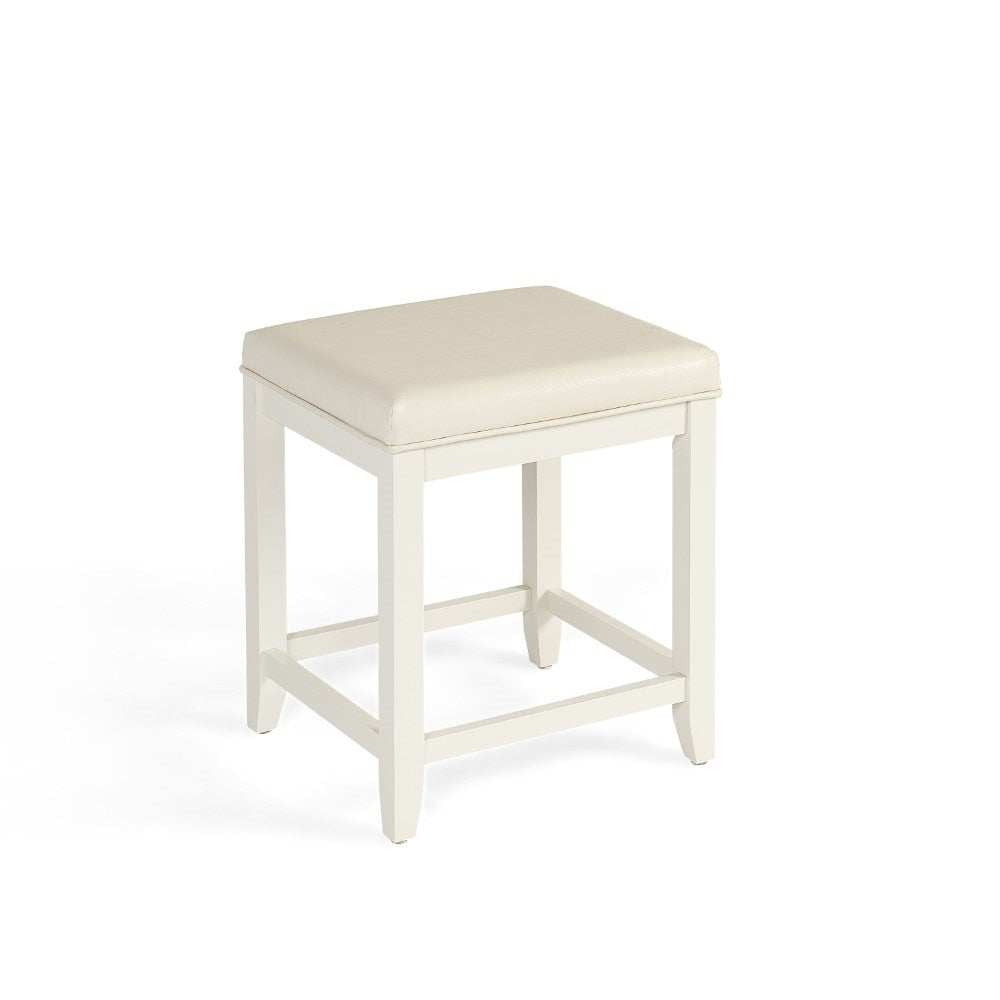 Crosley Furniture - Vista Vanity Stool in White Vinyl - CF7007-WH veiw 2