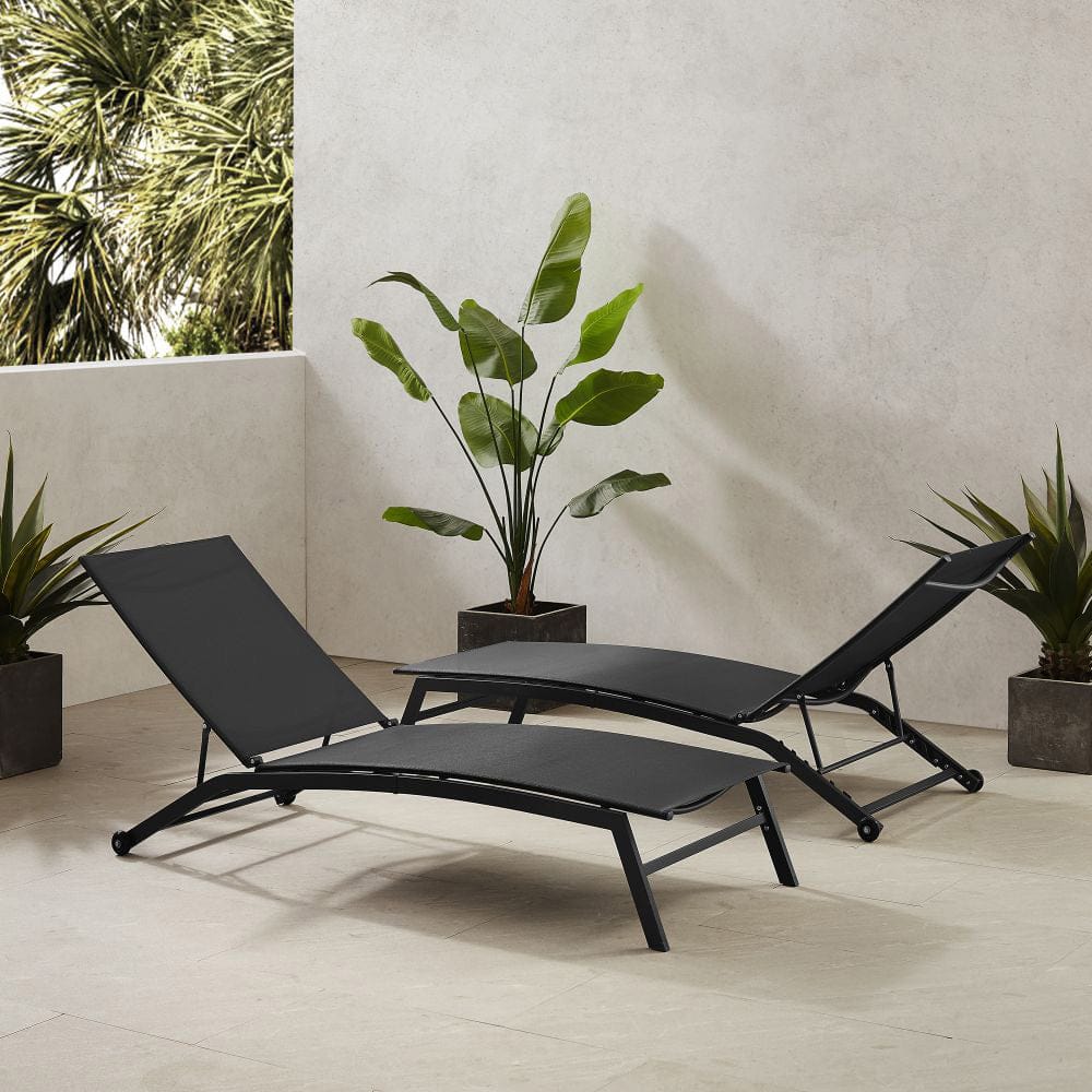 Crosley Furniture - Weaver 2-Piece Outdoor Chaise Lounge Set - 2 Lounge Chairs - KO70390MB-CL view 8