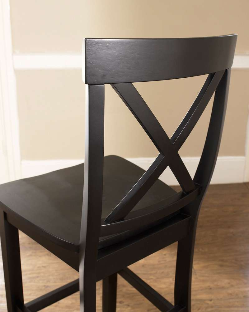 Crosley Furniture - X-Back Bar Stool in Black Finish with 30 Inch Seat Height (Set of 2) - CF500430-BK veiw 6