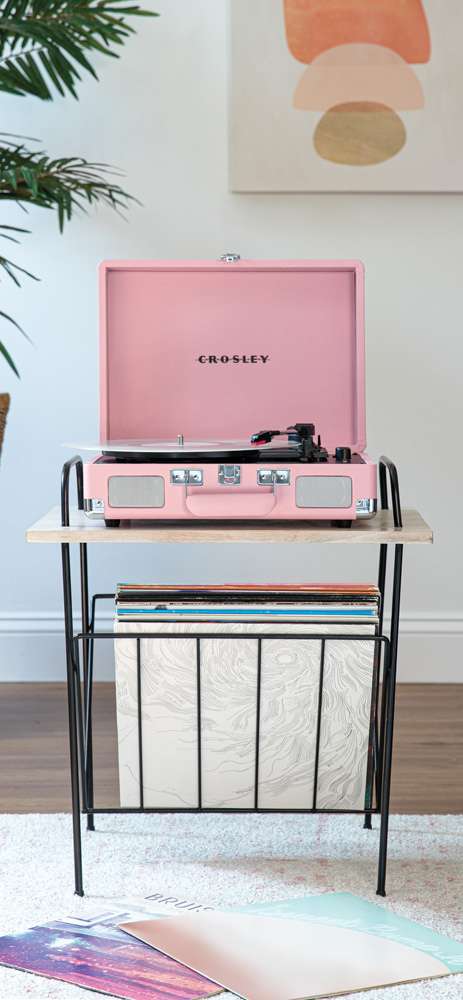 Crosley Radio - Cruiser Deluxe Record Player In Blush - CR8005E-BH veiw 2
