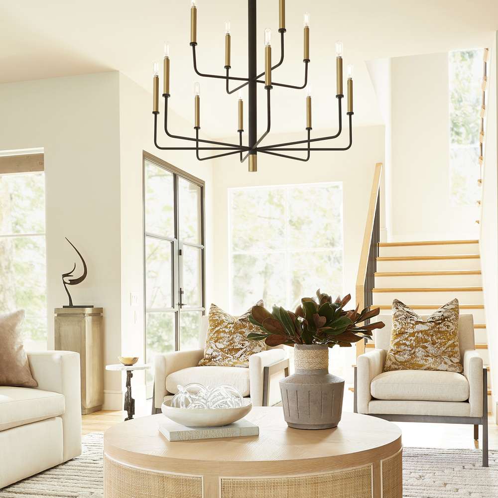 Cyan Design - Apollo Chandelier in Noir & Aged Brass - Medium - 10968 veiw 3